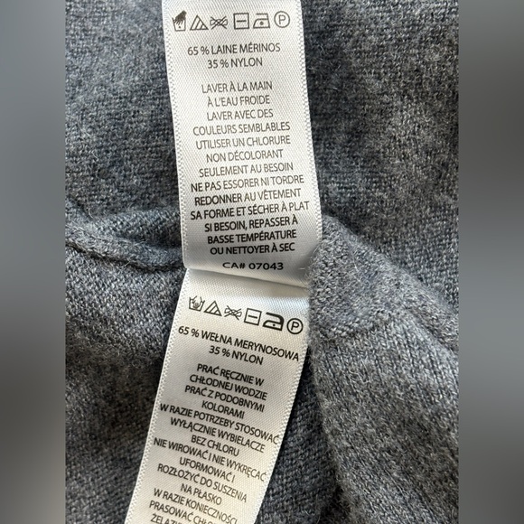 Max Studio Merino Wool Blend Open Front Cardigan XS Gray Pockets Grey Classic - Picture 10 of 10